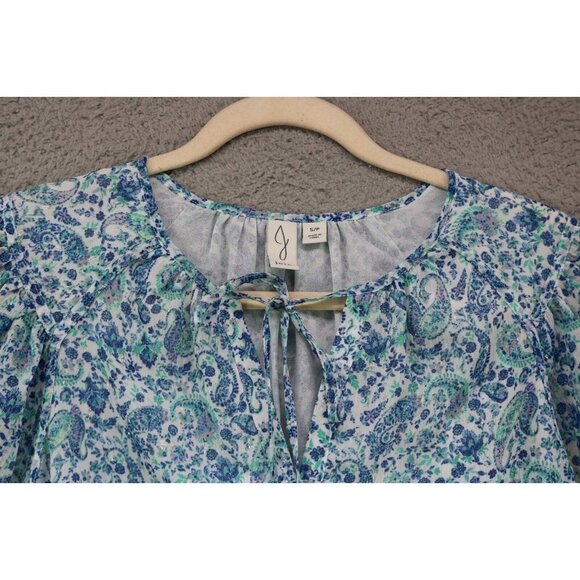 Joie Short Flutter Sleeve Paisley Semi-Sheer Top-Small/Petite-Fairy-Lined - Picture 6 of 12